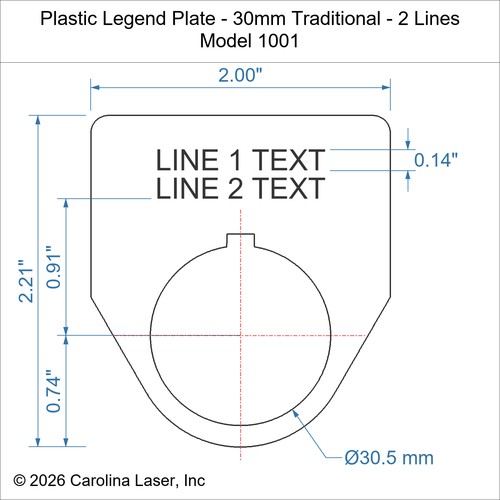 Modal Additional Images for Plastic Legend Plate - 30mm Traditional - 2 Lines