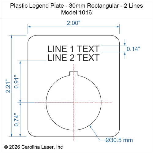 Modal Additional Images for Plastic Legend Plate - 30mm Rectangular - 2 Lines