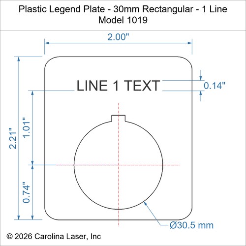 Modal Additional Images for Plastic Legend Plate - 30mm Rectangular - 1 Line