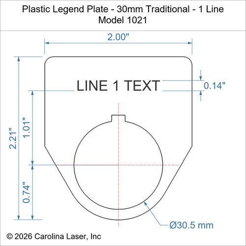 Modal Additional Images for Plastic Legend Plate - 30mm Traditional - 1 Line