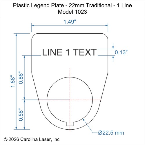 Modal Additional Images for Plastic Legend Plate - 22mm Traditional - 1 Line