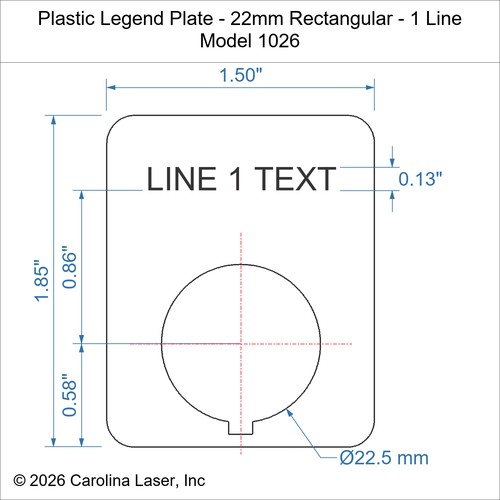 Modal Additional Images for Plastic Legend Plate - 22mm Rectangular - 1 Line