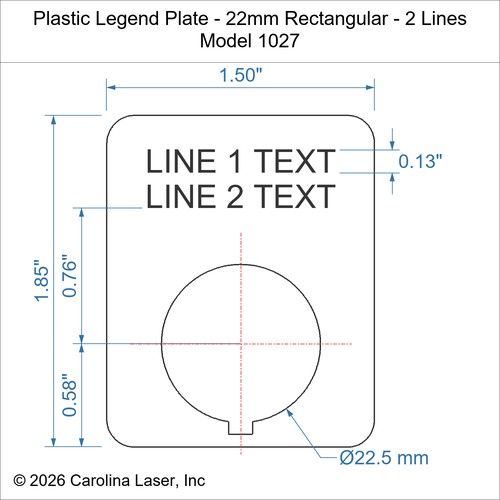 Modal Additional Images for Plastic Legend Plate - 22mm Rectangular - 2 Lines