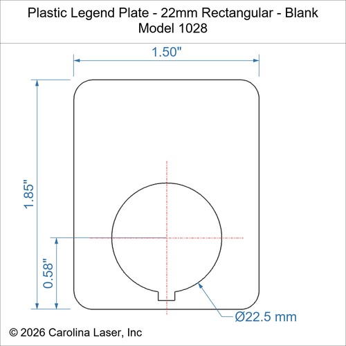 Modal Additional Images for Plastic Legend Plate - 22mm Rectangular - Blank