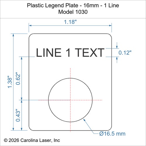 Modal Additional Images for Plastic Legend Plate - 16mm - 1 Line