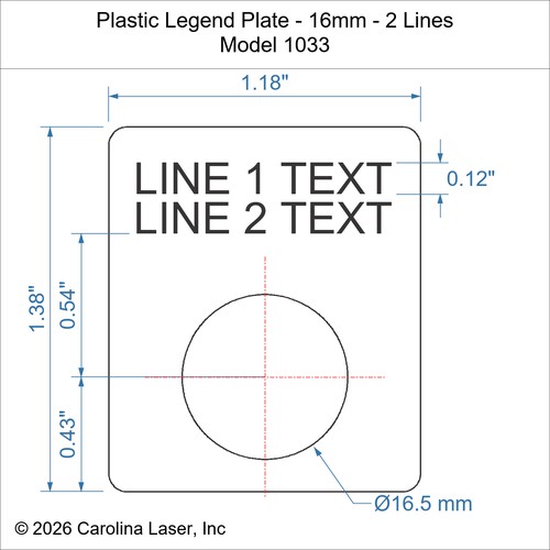 Modal Additional Images for Plastic Legend Plate - 16mm - 2 Lines