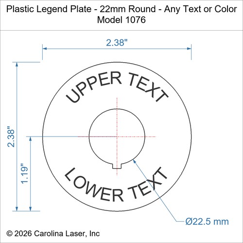 Modal Additional Images for Plastic Legend Plate - 22mm Round - Any Text or Color