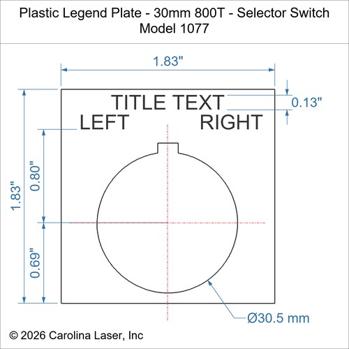Modal Additional Images for Plastic Legend Plate - 30mm 800T - Selector Switch