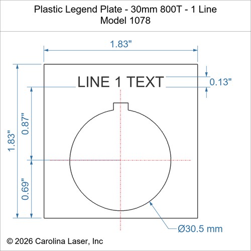 Modal Additional Images for Plastic Legend Plate - 30mm 800T - 1 Line