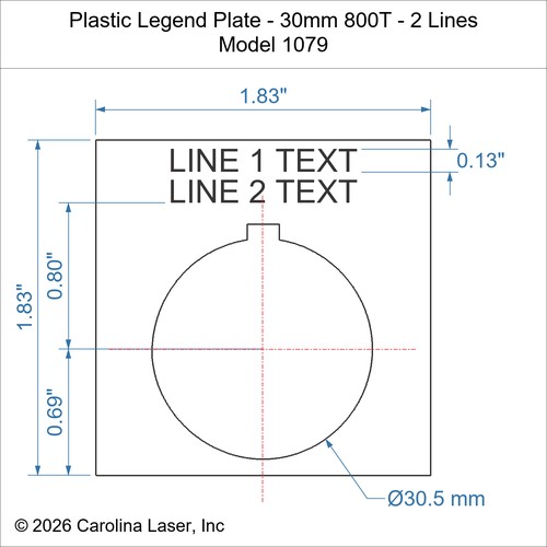 Modal Additional Images for Plastic Legend Plate - 30mm 800T - 2 Lines