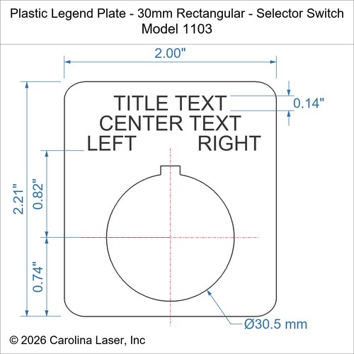 Modal Additional Images for Plastic Legend Plate - 30mm Rectangular - Selector Switch