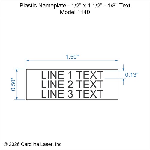 Modal Additional Images for Plastic Nameplate - 1/2" x 1 1/2" - 1/8" Text