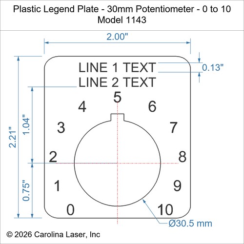 Modal Additional Images for Plastic Legend Plate - 30mm Potentiometer - 0 to 10