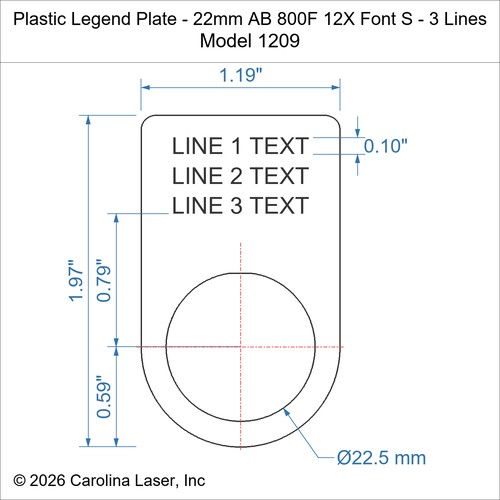 Modal Additional Images for Plastic Legend Plate - 22mm AB 800F 12X Font S - 3 Lines