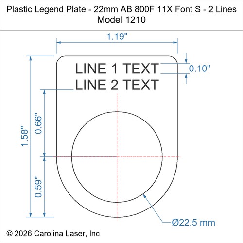 Modal Additional Images for Plastic Legend Plate - 22mm AB 800F 11X Font S - 2 Lines