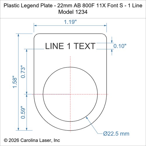 Modal Additional Images for Plastic Legend Plate - 22mm AB 800F 11X Font S - 1 Line