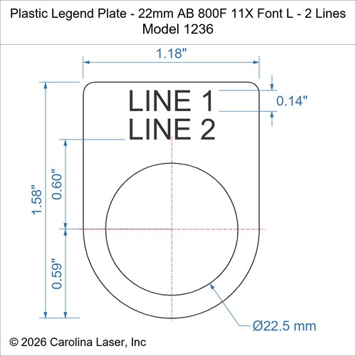 Modal Additional Images for Plastic Legend Plate - 22mm AB 800F 11X Font L - 2 Lines