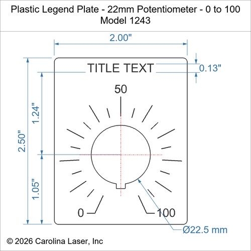 Modal Additional Images for Plastic Legend Plate - 22mm Potentiometer - 0 to 100