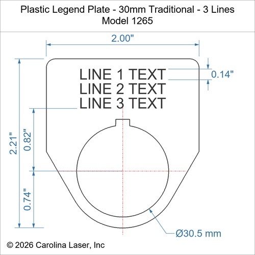 Modal Additional Images for Plastic Legend Plate - 30mm Traditional - 3 Lines