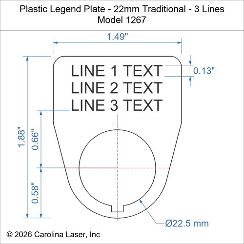Modal Additional Images for Plastic Legend Plate - 22mm Traditional - 3 Lines