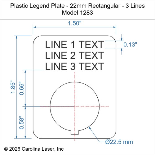 Modal Additional Images for Plastic Legend Plate - 22mm Rectangular - 3 Lines