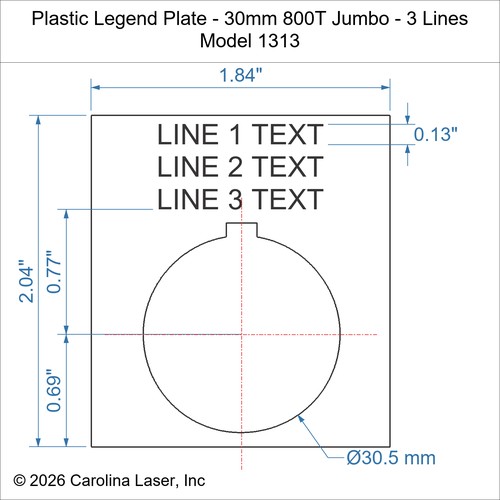 Modal Additional Images for Plastic Legend Plate - 30mm 800T Jumbo - 3 Lines