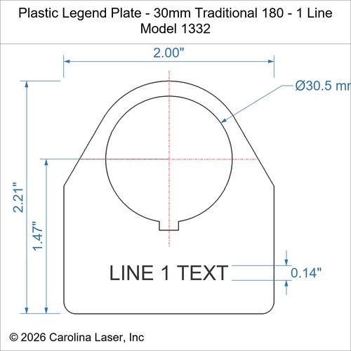 Modal Additional Images for Plastic Legend Plate - 30mm Traditional 180 - 1 Line