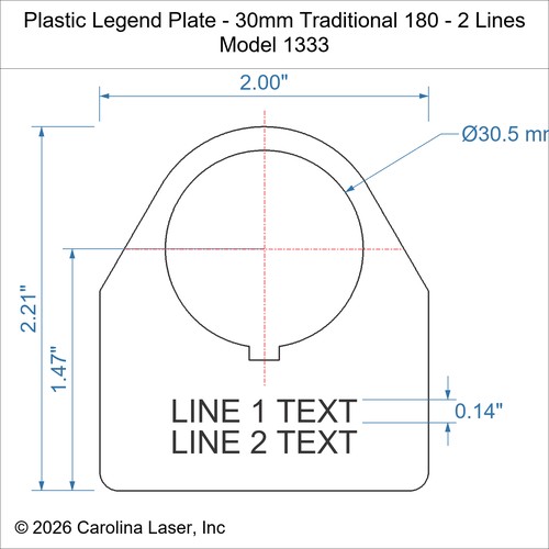 Modal Additional Images for Plastic Legend Plate - 30mm Traditional 180 - 2 Lines