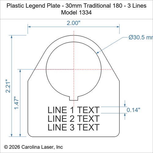 Modal Additional Images for Plastic Legend Plate - 30mm Traditional 180 - 3 Lines