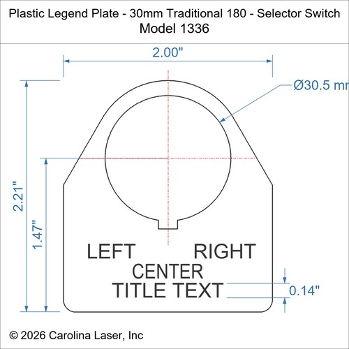 Modal Additional Images for Plastic Legend Plate - 30mm Traditional 180 - Selector Switch