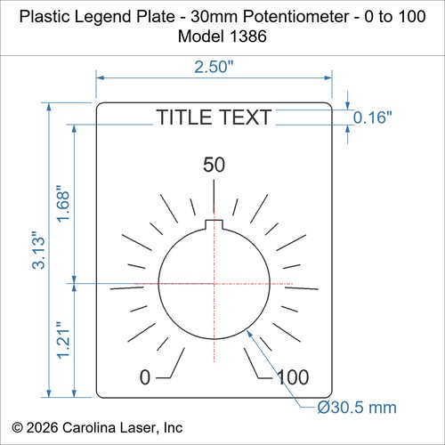 Modal Additional Images for Plastic Legend Plate - 30mm Potentiometer - 0 to 100