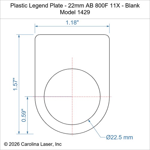 Modal Additional Images for Plastic Legend Plate - 22mm AB 800F 11X - Blank