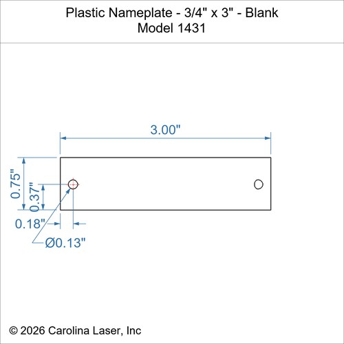 Modal Additional Images for Plastic Nameplate - 3/4" x 3" - Blank