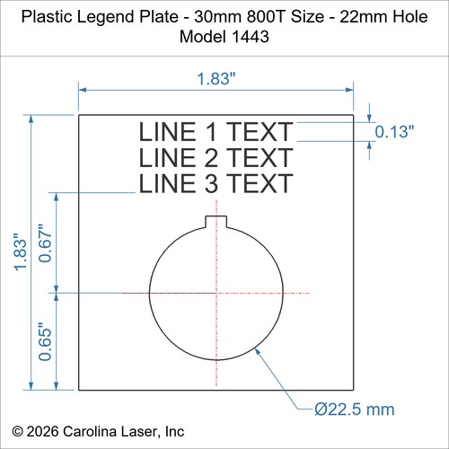 Modal Additional Images for Plastic Legend Plate - 30mm 800T Size - 22mm Hole