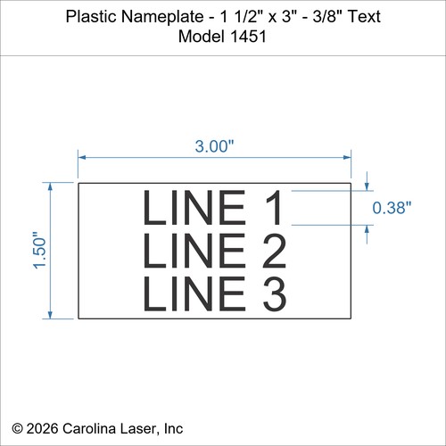 Modal Additional Images for Plastic Nameplate - 1 1/2" x 3" - 3/8" Text