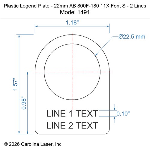 Modal Additional Images for Plastic Legend Plate - 22mm AB 800F-180 11X Font S - 2 Lines