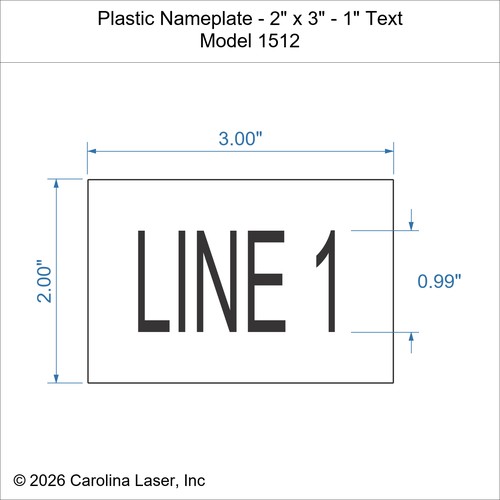 Modal Additional Images for Plastic Nameplate - 2" x 3" - 1" Text