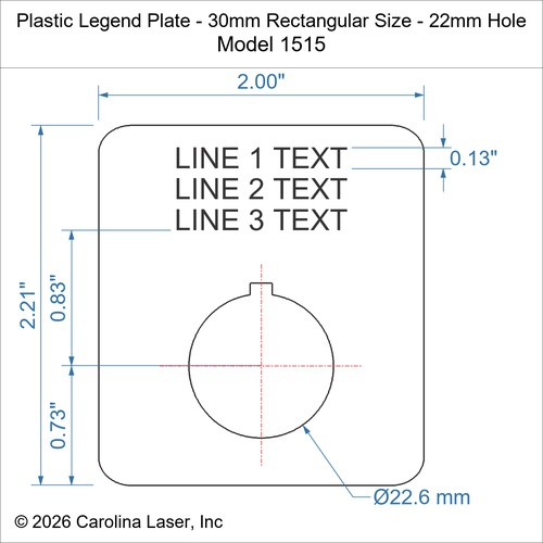 Modal Additional Images for Plastic Legend Plate - 30mm Rectangular Size - 22mm Hole