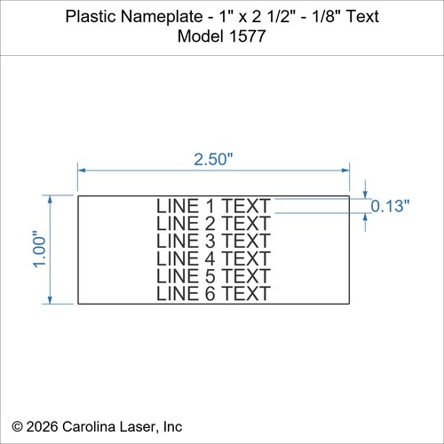 Modal Additional Images for Plastic Nameplate - 1" x 2 1/2" - 1/8" Text