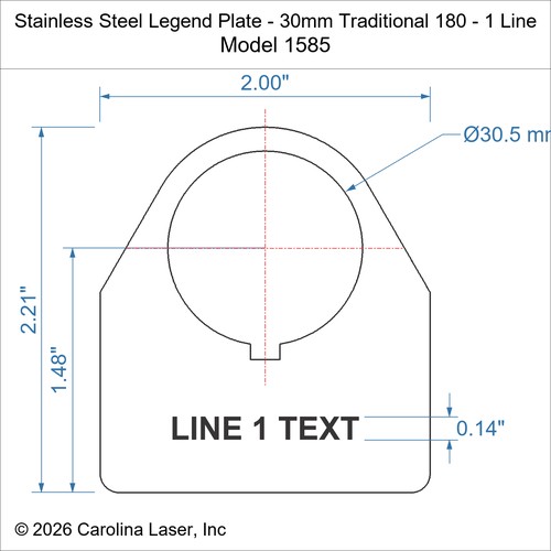 Modal Additional Images for Stainless Steel Legend Plate - 30mm Traditional 180 - 1 Line
