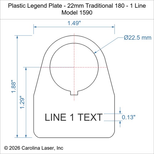 Modal Additional Images for Plastic Legend Plate - 22mm Traditional 180 - 1 Line