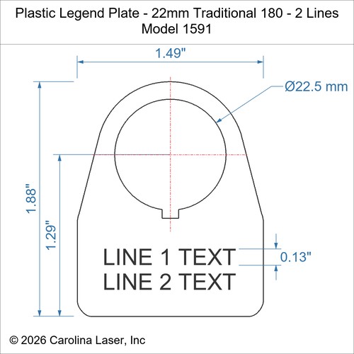 Modal Additional Images for Plastic Legend Plate - 22mm Traditional 180 - 2 Lines