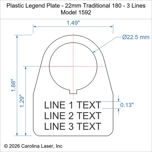 Modal Additional Images for Plastic Legend Plate - 22mm Traditional 180 - 3 Lines