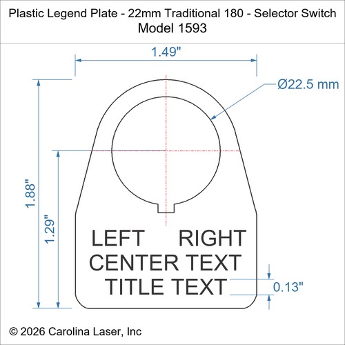 Modal Additional Images for Plastic Legend Plate - 22mm Traditional 180 - Selector Switch