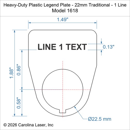 Modal Additional Images for Heavy-Duty Plastic Legend Plate - 22mm Traditional - 1 Line