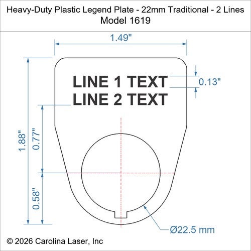 Modal Additional Images for Heavy-Duty Plastic Legend Plate - 22mm Traditional - 2 Lines