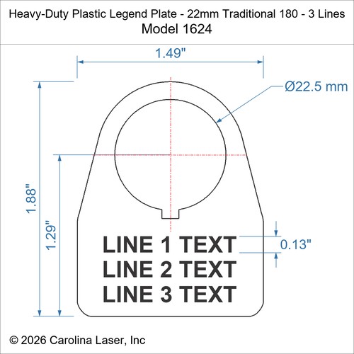Modal Additional Images for Heavy-Duty Plastic Legend Plate - 22mm Traditional 180 - 3 Lines