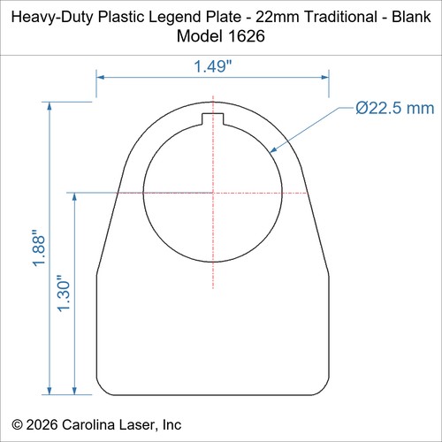 Modal Additional Images for Heavy-Duty Plastic Legend Plate - 22mm Traditional - Blank