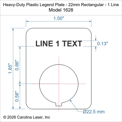 Modal Additional Images for Heavy-Duty Plastic Legend Plate - 22mm Rectangular - 1 Line
