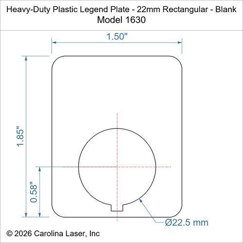 Modal Additional Images for Heavy-Duty Plastic Legend Plate - 22mm Rectangular - Blank